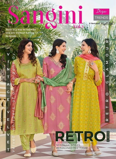 Sangini By Diya Trends Straight Cut Rayon Printed Kurti With Bottom Dupatta Wholesale Shop In Surat Catalog